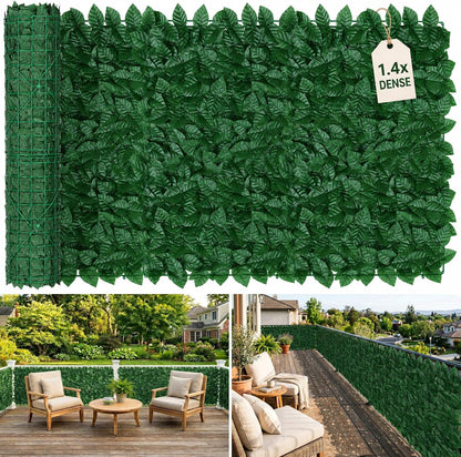 1.4X Denser Artificial Ivy Privacy Fence – 120"x40" No-Gap Greenery Backdrop Screen for Patio Balcony Garden Backyard Indoor Outdoor Decor