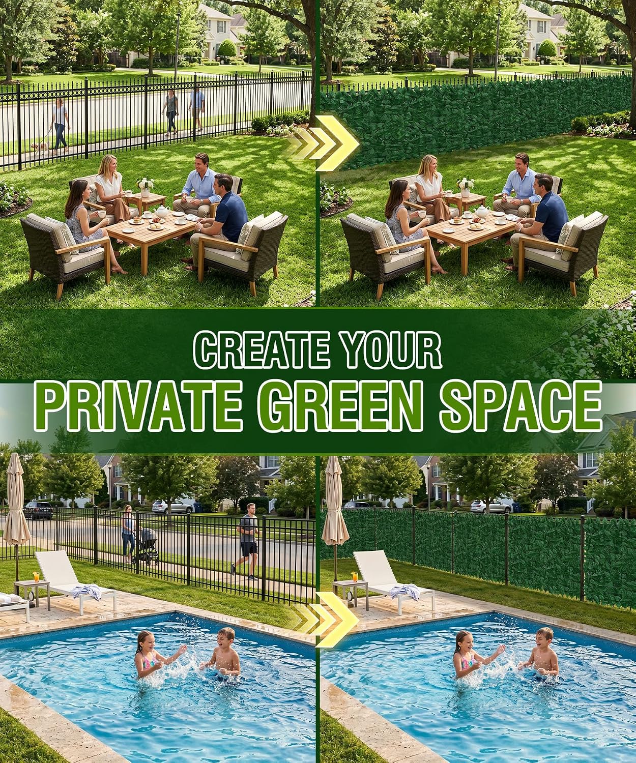 1.4X Denser Artificial Ivy Privacy Fence – 120"x40" No-Gap Greenery Backdrop Screen for Patio Balcony Garden Backyard Indoor Outdoor Decor