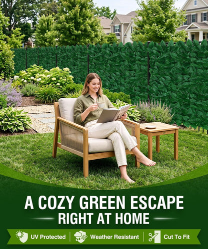 1.4X Denser Artificial Ivy Privacy Fence – 120"x40" No-Gap Greenery Backdrop Screen for Patio Balcony Garden Backyard Indoor Outdoor Decor