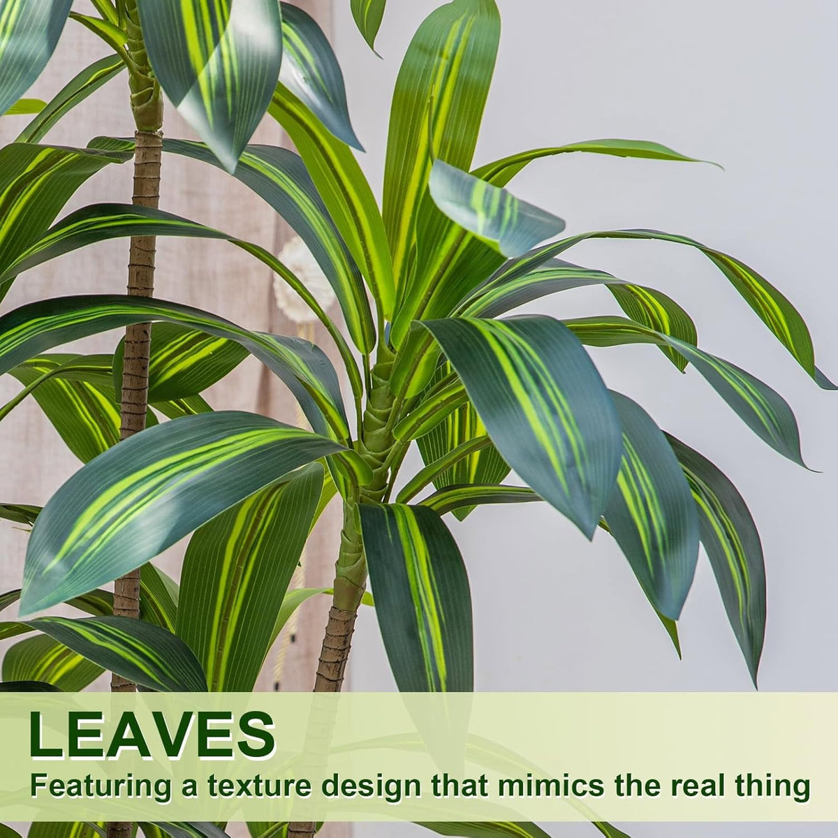 Artificial Dracaena Tree 6FT Tall, Faux Dracaena Tree Indoor, Fake Yucca Plant Potted, Tropical Floor Plant with Lifelike Leaves for Home Office Living Room Indoor Outdoor Decor