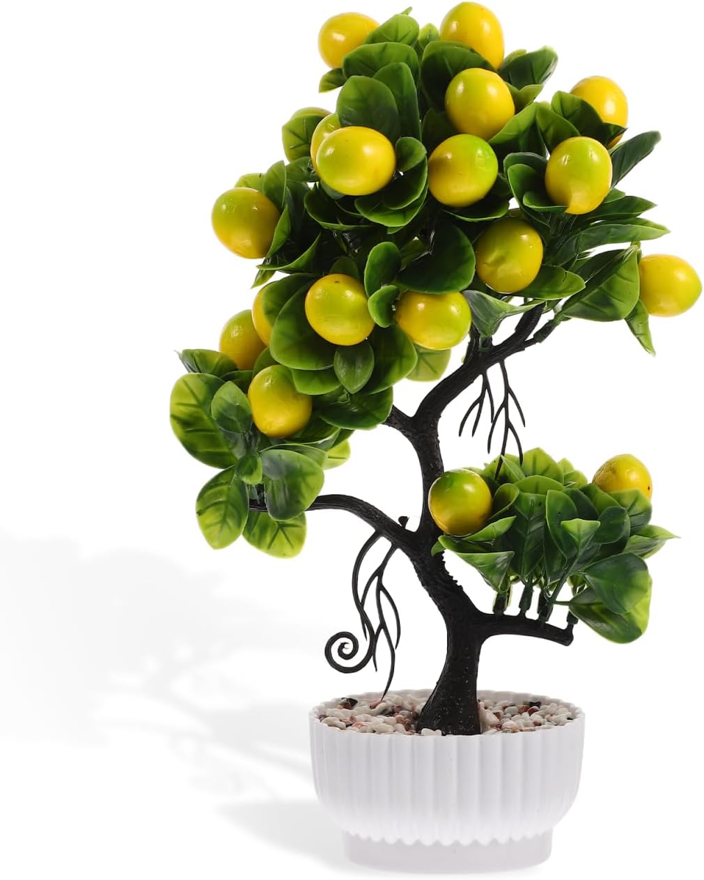 Faux Lemon Tree with Lifelike Lemons Artificial Fruit Tree Tabletop Decor for Indoor Outdoor Use Lightweight PVC Foam Material Modern Home Accent