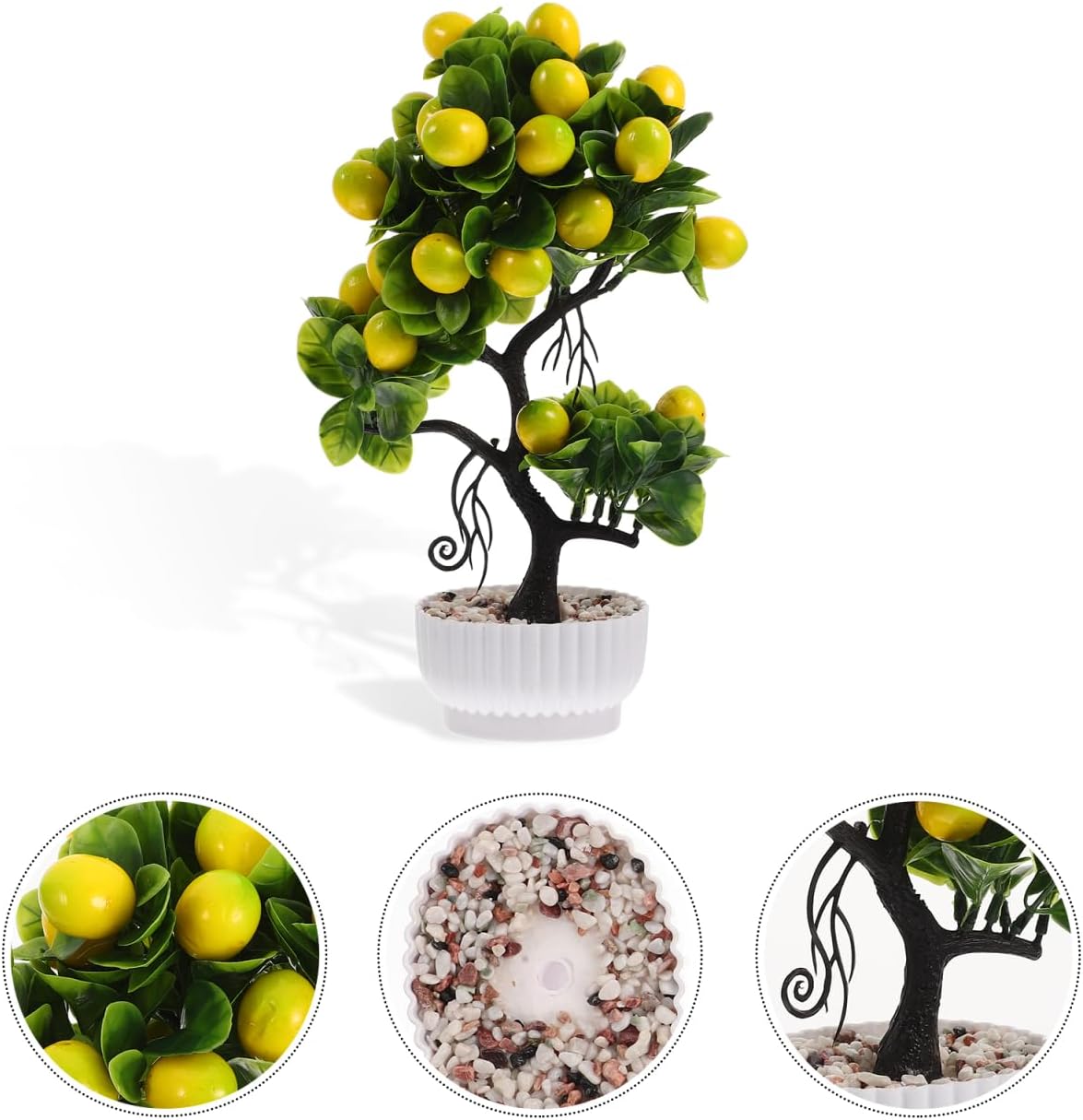Faux Lemon Tree with Lifelike Lemons Artificial Fruit Tree Tabletop Decor for Indoor Outdoor Use Lightweight PVC Foam Material Modern Home Accent