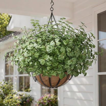 Artificial Plants Outdoor UV Resistant 5 Pcs (Green) | Faux Greenery Plants Outdoor Silk Plants with Stems, Fake Plants for Outside Planter Front Porch Patio Pathway Decoration