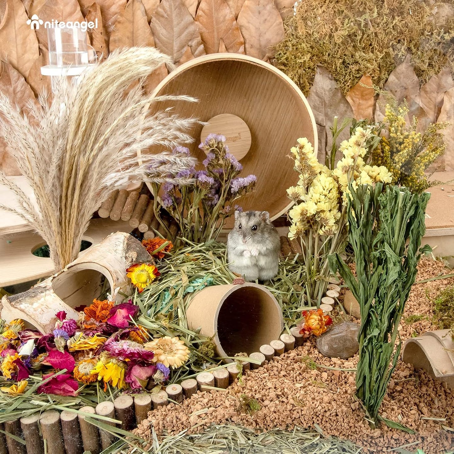 Natural & Soft Hamster Bedding Mate Small Animal Habitat Decor for Syrian Dwarf Hamsters Gerbils Mice Degus Bunny or Other Small-Sized Pet (Flowers Scent Path)