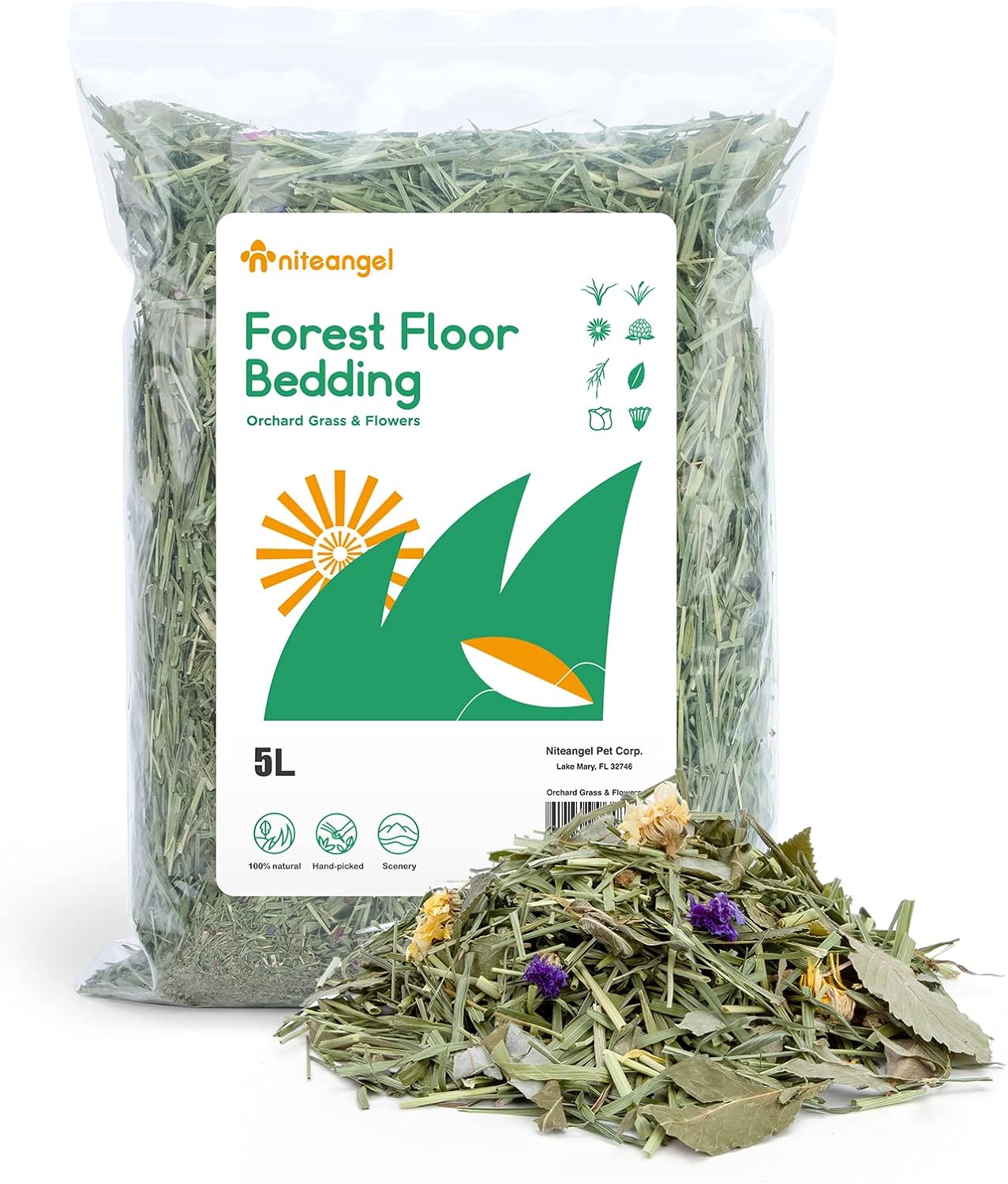 Natural & Soft Hamster Bedding Mate Small Animal Habitat Decor for Syrian Dwarf Hamsters Gerbils Mice Degus Bunny or Other Small-Sized Pet (Flowers Scent Path)