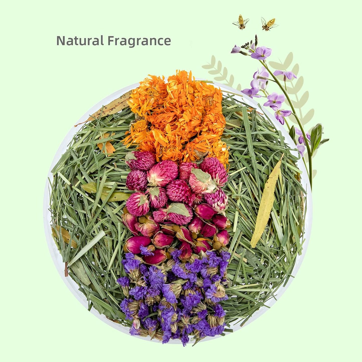 Natural & Soft Hamster Bedding Mate Small Animal Habitat Decor for Syrian Dwarf Hamsters Gerbils Mice Degus Bunny or Other Small-Sized Pet (Flowers Scent Path)