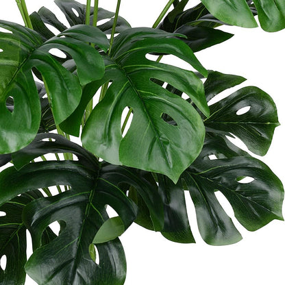 Artificial Palm Leaves Plants Faux Fake Monstera Turtle Leaf Tropical Large Palm Tree Leaves Plant Outdoor UV Resistant Plastic Plants (Green)