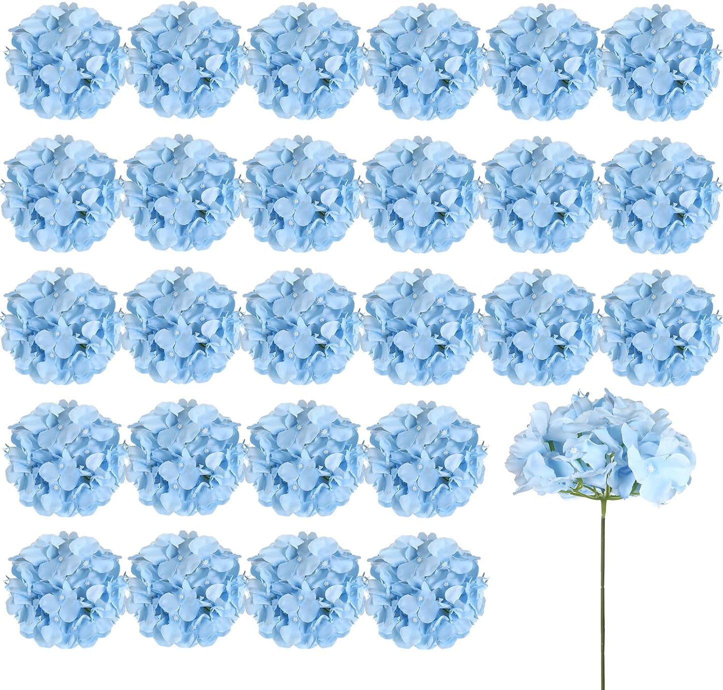 46Pcs Hydrangea Artificial Flowers Silk Hydrangea Heads | with Stems, Ivory Artificial Hydrangea Flowers for DIY Wedding Centerpiece, Garden, Home, Party, Baby Shower Decor