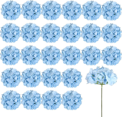 46Pcs Hydrangea Artificial Flowers Silk Hydrangea Heads | with Stems, Ivory Artificial Hydrangea Flowers for DIY Wedding Centerpiece, Garden, Home, Party, Baby Shower Decor