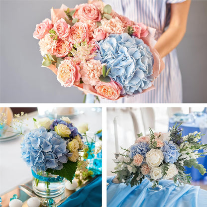 46Pcs Hydrangea Artificial Flowers Silk Hydrangea Heads | with Stems, Ivory Artificial Hydrangea Flowers for DIY Wedding Centerpiece, Garden, Home, Party, Baby Shower Decor