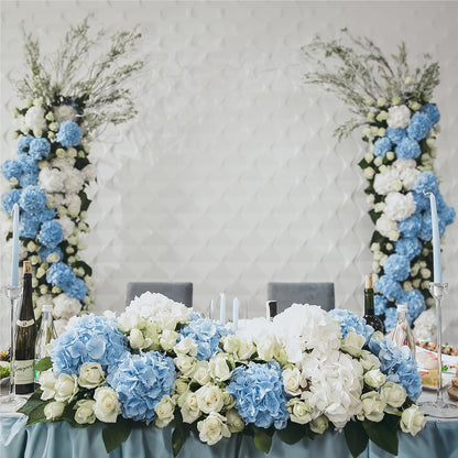 46Pcs Hydrangea Artificial Flowers Silk Hydrangea Heads | with Stems, Ivory Artificial Hydrangea Flowers for DIY Wedding Centerpiece, Garden, Home, Party, Baby Shower Decor
