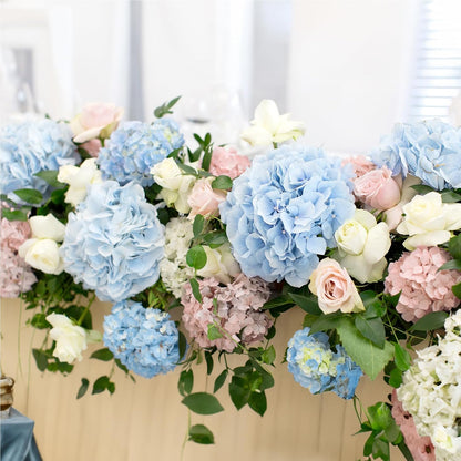 46Pcs Hydrangea Artificial Flowers Silk Hydrangea Heads | with Stems, Ivory Artificial Hydrangea Flowers for DIY Wedding Centerpiece, Garden, Home, Party, Baby Shower Decor