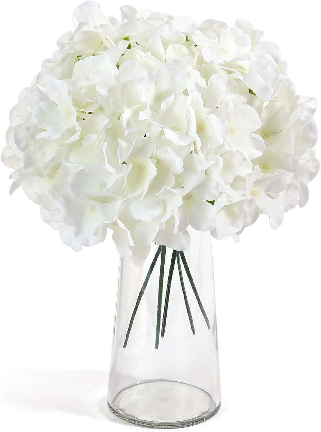 46Pcs Hydrangea Artificial Flowers Silk Hydrangea Heads | with Stems, Ivory Artificial Hydrangea Flowers for DIY Wedding Centerpiece, Garden, Home, Party, Baby Shower Decor