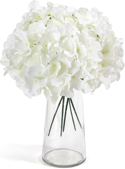 46Pcs Hydrangea Artificial Flowers Silk Hydrangea Heads | with Stems, Ivory Artificial Hydrangea Flowers for DIY Wedding Centerpiece, Garden, Home, Party, Baby Shower Decor