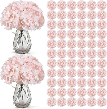 46Pcs Hydrangea Artificial Flowers Silk Hydrangea Heads | with Stems, Ivory Artificial Hydrangea Flowers for DIY Wedding Centerpiece, Garden, Home, Party, Baby Shower Decor