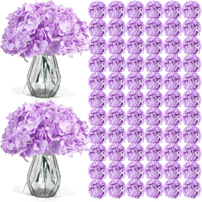46Pcs Hydrangea Artificial Flowers Silk Hydrangea Heads | with Stems, Ivory Artificial Hydrangea Flowers for DIY Wedding Centerpiece, Garden, Home, Party, Baby Shower Decor