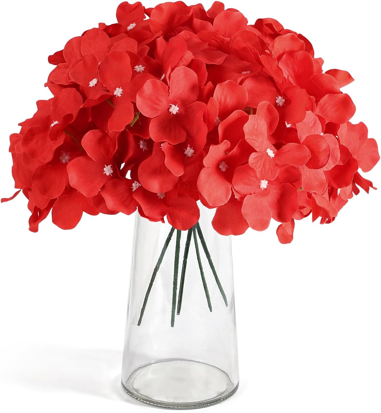46Pcs Hydrangea Artificial Flowers Silk Hydrangea Heads | with Stems, Ivory Artificial Hydrangea Flowers for DIY Wedding Centerpiece, Garden, Home, Party, Baby Shower Decor