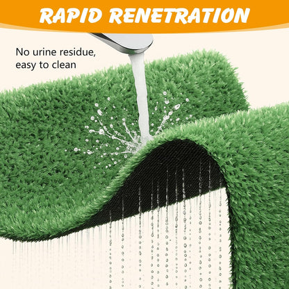 Dog Grass Pad with Tray, 35 x 23 in, 2 Replacement Turf Pads