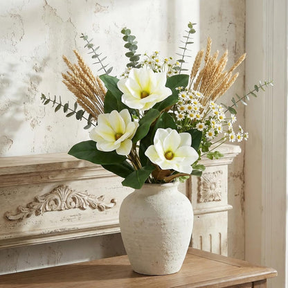 Realistic Artificial Magnolia Flowers Branch, 20.5 inch Tall