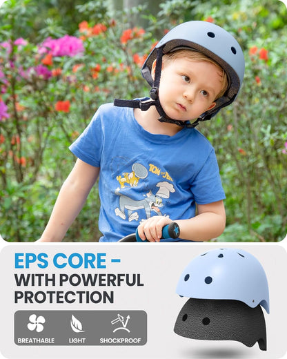 Kids Bike Helmet, Adjustable for Cycling & Skating | ABS shell + EPS foam, Breathable washable liners, CPSC certified, Adjustable dial & strap, Toddler to youth fit