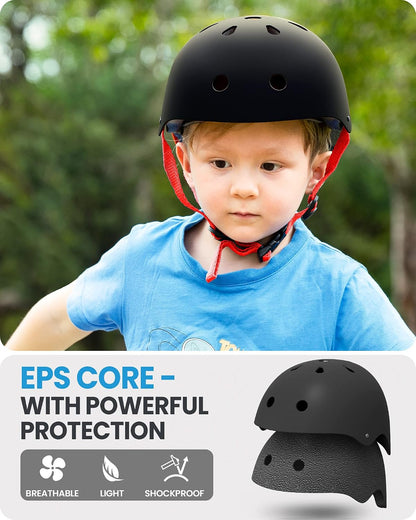 Kids Bike Helmet, Adjustable for Cycling & Skating | ABS shell + EPS foam, Breathable washable liners, CPSC certified, Adjustable dial & strap, Toddler to youth fit