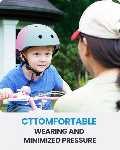 Kids Bike Helmet, Adjustable for Cycling & Skating | ABS shell + EPS foam, Breathable washable liners, CPSC certified, Adjustable dial & strap, Toddler to youth fit