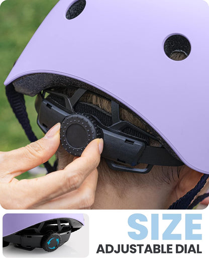 Kids Bike Helmet, Adjustable for Cycling & Skating | ABS shell + EPS foam, Breathable washable liners, CPSC certified, Adjustable dial & strap, Toddler to youth fit