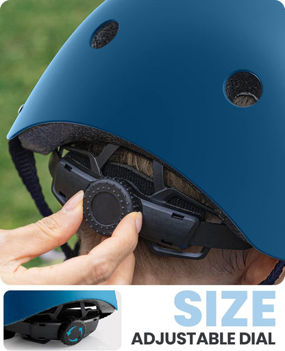 Kids Bike Helmet, Adjustable for Cycling & Skating | ABS shell + EPS foam, Breathable washable liners, CPSC certified, Adjustable dial & strap, Toddler to youth fit