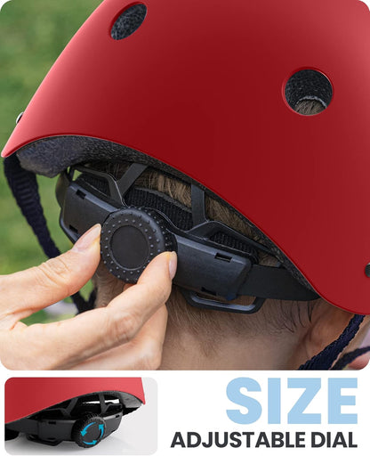 Kids Bike Helmet, Adjustable for Cycling & Skating | ABS shell + EPS foam, Breathable washable liners, CPSC certified, Adjustable dial & strap, Toddler to youth fit