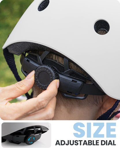 Kids Bike Helmet, Adjustable for Cycling & Skating | ABS shell + EPS foam, Breathable washable liners, CPSC certified, Adjustable dial & strap, Toddler to youth fit