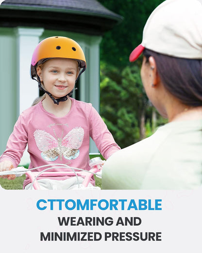 Kids Bike Helmet, Adjustable for Cycling & Skating | ABS shell + EPS foam, Breathable washable liners, CPSC certified, Adjustable dial & strap, Toddler to youth fit