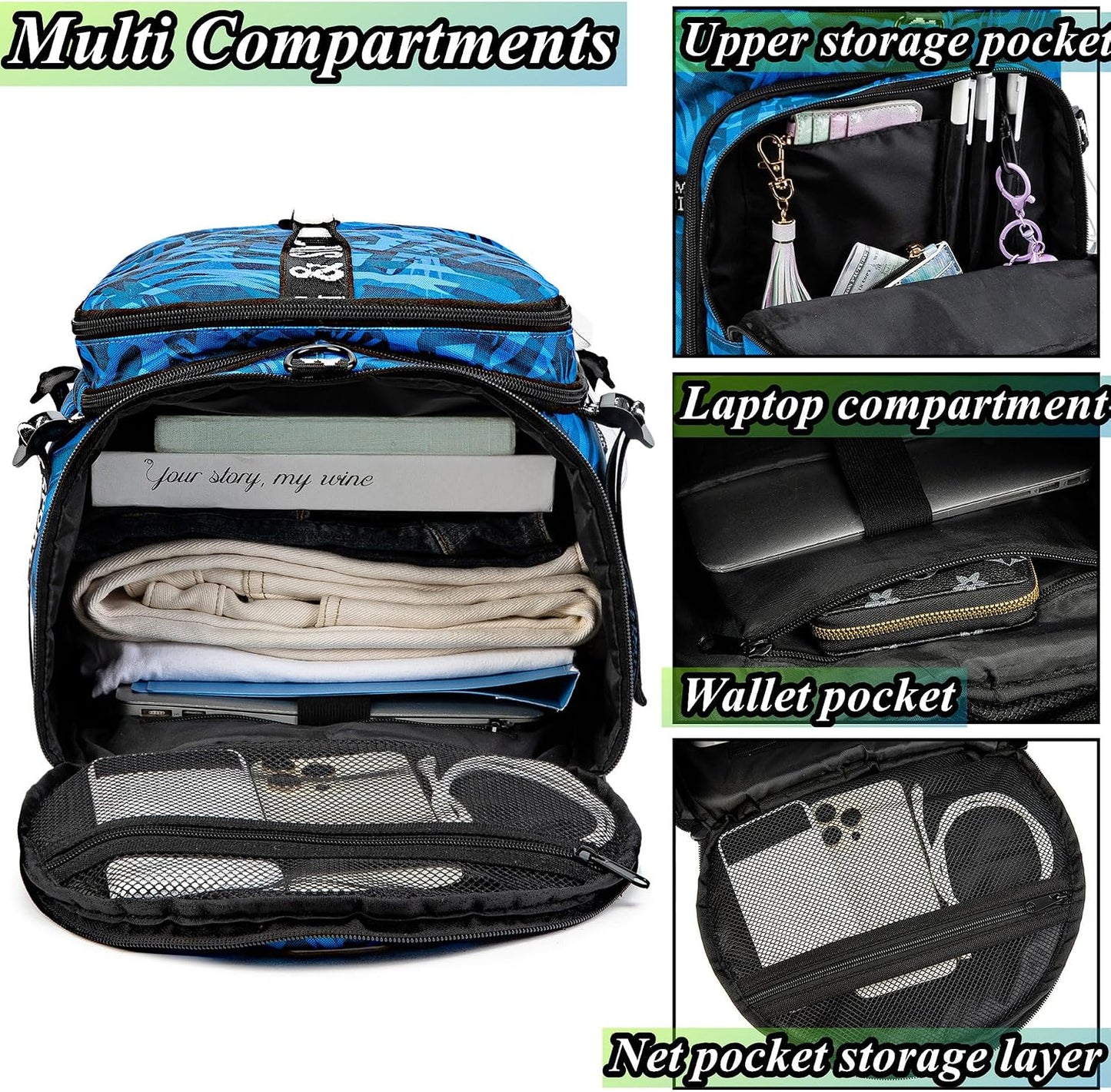 SDTAME Gym Duffel Backpack with Shoe Pocket & Laptop Sleeve