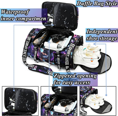 SDTAME Gym Duffel Backpack with Shoe Pocket & Laptop Sleeve