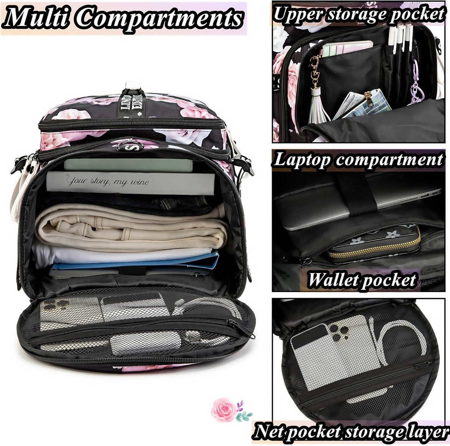 SDTAME Gym Duffel Backpack with Shoe Pocket & Laptop Sleeve