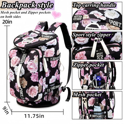 SDTAME Gym Duffel Backpack with Shoe Pocket & Laptop Sleeve