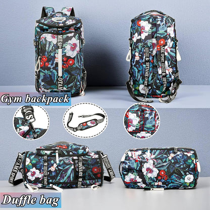 SDTAME Gym Duffel Backpack with Shoe Pocket & Laptop Sleeve