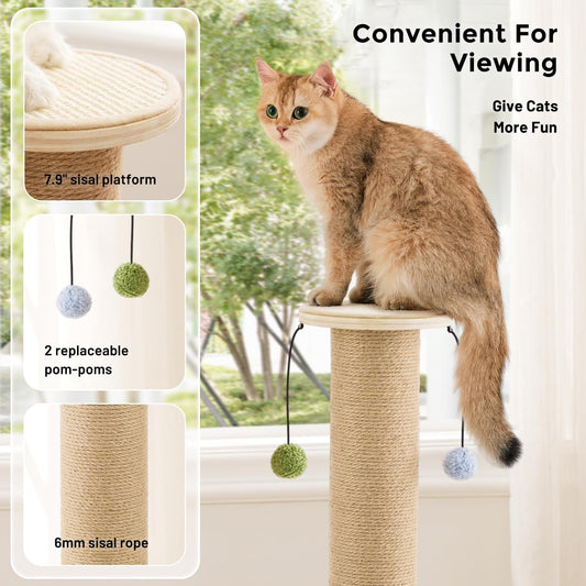 35'' Tall Cat Scratching Post for Indoor Cats Adults
