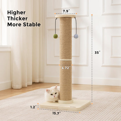35'' Tall Cat Scratching Post for Indoor Cats Adults