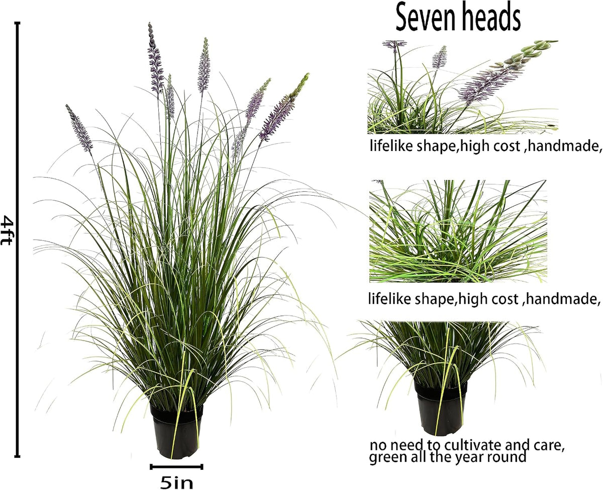 Artificial Plant 47in Tall Artificial Lavender Plant,Faux Plants Indoor Home Decorative Artificial Plants & Flowers in Pot Fake Plant, House Plant Indoor