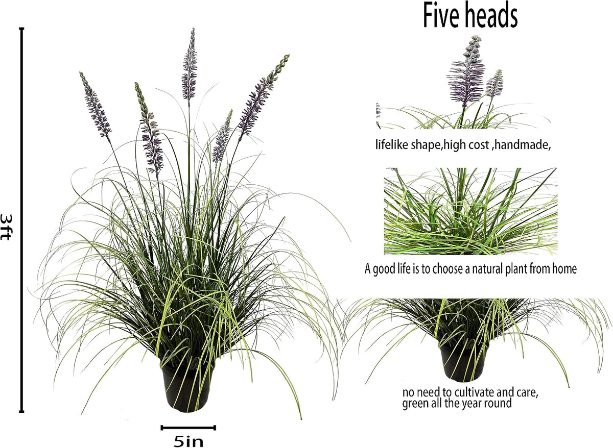 Artificial Plant 47in Tall Artificial Lavender Plant,Faux Plants Indoor Home Decorative Artificial Plants & Flowers in Pot Fake Plant, House Plant Indoor