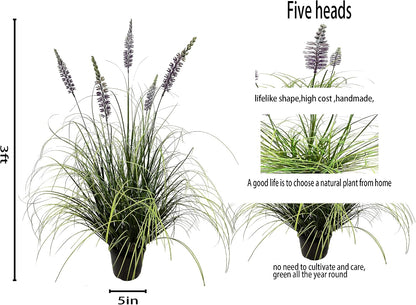 Artificial Plant 47in Tall Artificial Lavender Plant,Faux Plants Indoor Home Decorative Artificial Plants & Flowers in Pot Fake Plant, House Plant Indoor