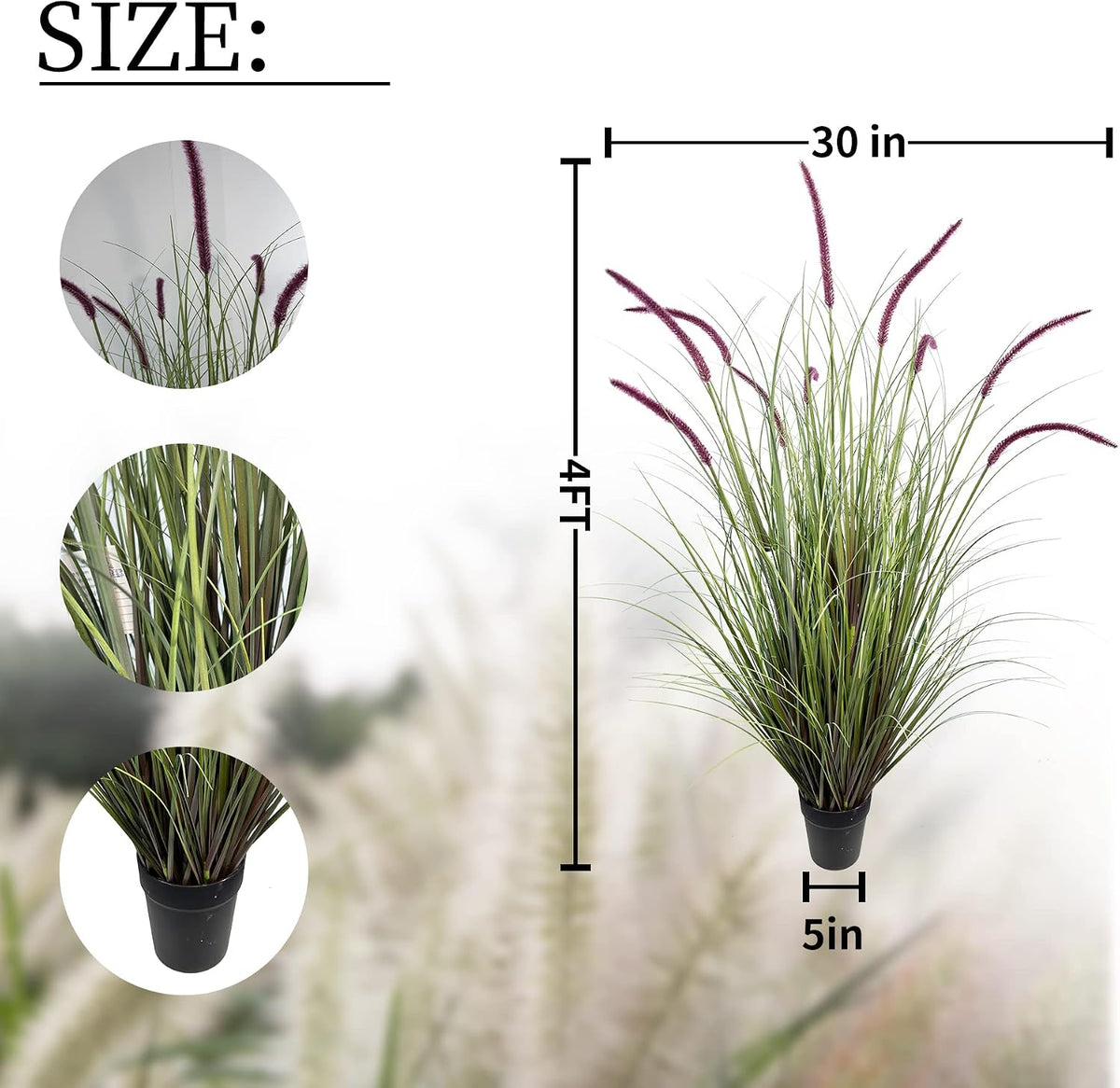 Artificial Plant 47in Tall Artificial Lavender Plant,Faux Plants Indoor Home Decorative Artificial Plants & Flowers in Pot Fake Plant, House Plant Indoor