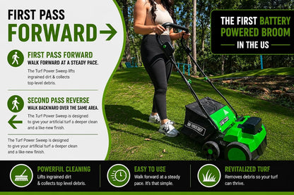 Turf Power Sweep™ MAX + Turf Power Jet™ 40V Cordless Artificial Turf Sweeper & Blower Combo Lifts Flattened Fibers, Removes Debris & Pet Hair