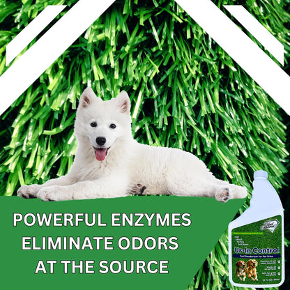 Urine Control Turf Deodorizer for Outdoor Pet Odor– Artificial Grass Odor Control – Dog Odor Eliminator, Safe for Pets, Kids, Grass, and Turf (32oz)