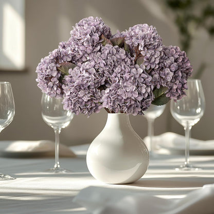 Hydrangea Artificial Flowers,Green Artificial Flower Fake Silk Hydrangea, Heads Bouquet with Stems Bulk for Fall Decoration Table Center Indoor Outdoor Faux Floral Plants 8pcs (Green)