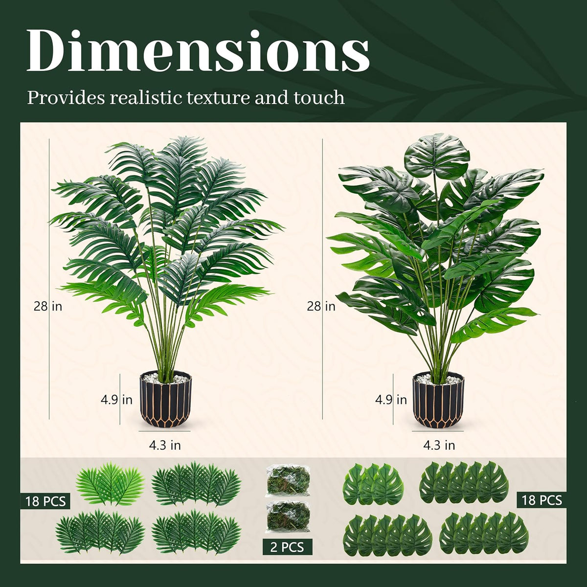 28" Fake Plants, Monstera Plant in Black Gold Pot for Home Decor | Artificial plants indoor add refined tropical greenery to modern offices, elegant entryways, reception areas and house decor
