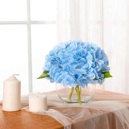 Artificial White Magnolia Flowers in Glass Vase with Faux Water, Realistic Touch Silk Magnolia Floral Arrangement, Fake Magnolia Centerpiece for Home Dining Table Office Bathroom Shelf Decor