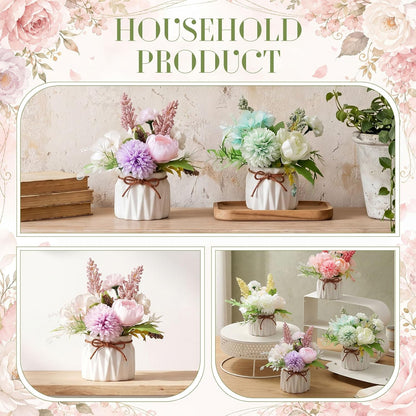 4 Pcs Large Artificial Potted Flowers Classic Potted Plants