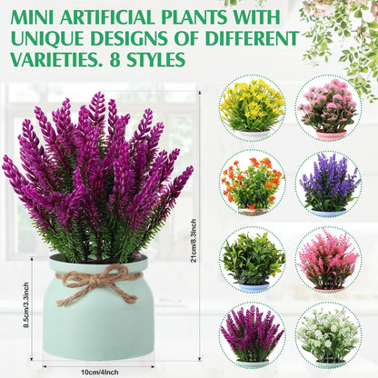 4 Pcs Large Artificial Potted Flowers Classic Potted Plants