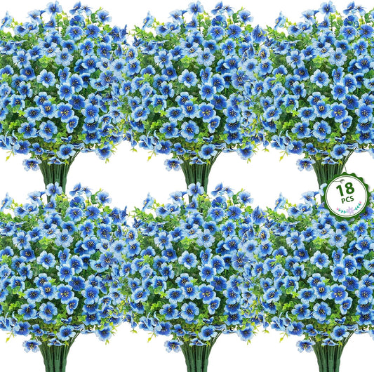 Artificial Fall Flowers for Decoration Fake Petunia, 12 PCS, Orange